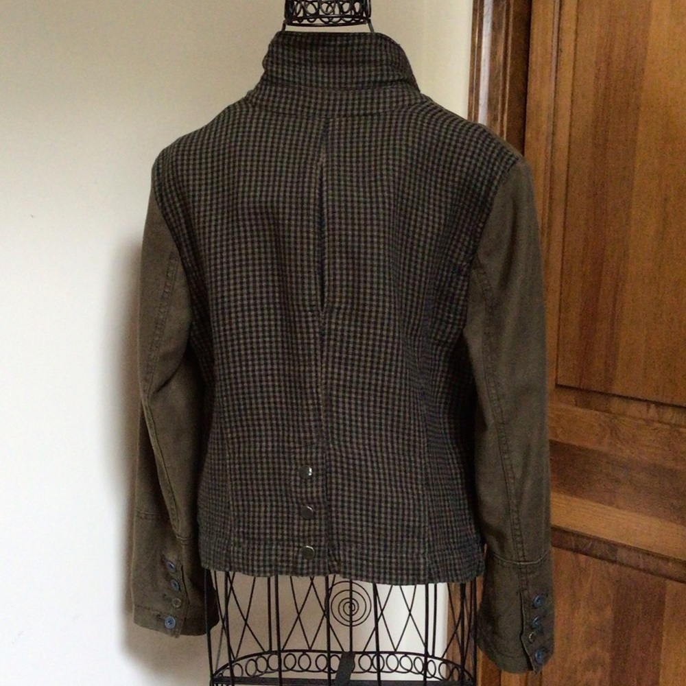 Anthropologie | Hei Hei Army Green Mixed Media jacket blazer Women’s, 14P - Picture 2 of 11